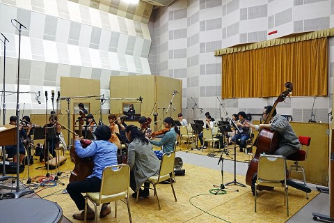 レコーディングスタジオ内の様子。